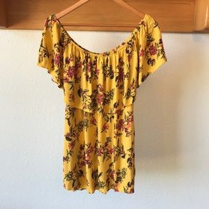 Torrid Off-the-Shoulder Floral Blouse with Ruffle